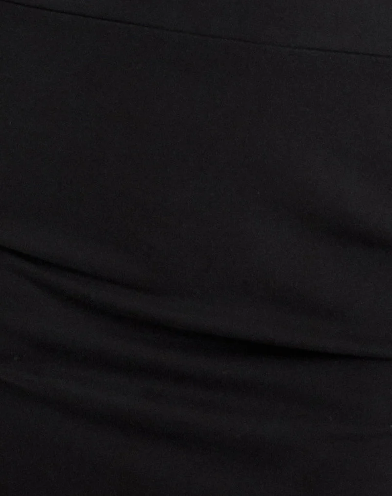 Tomoko Minikleid aus Cupro, schwarz