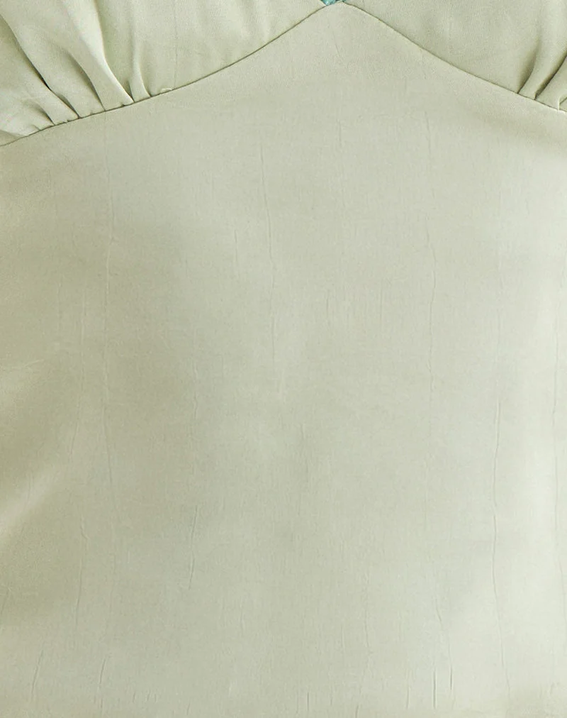 Chatura Cami-Top in der Farbe „Satin Sage“ mit Picot-Borte