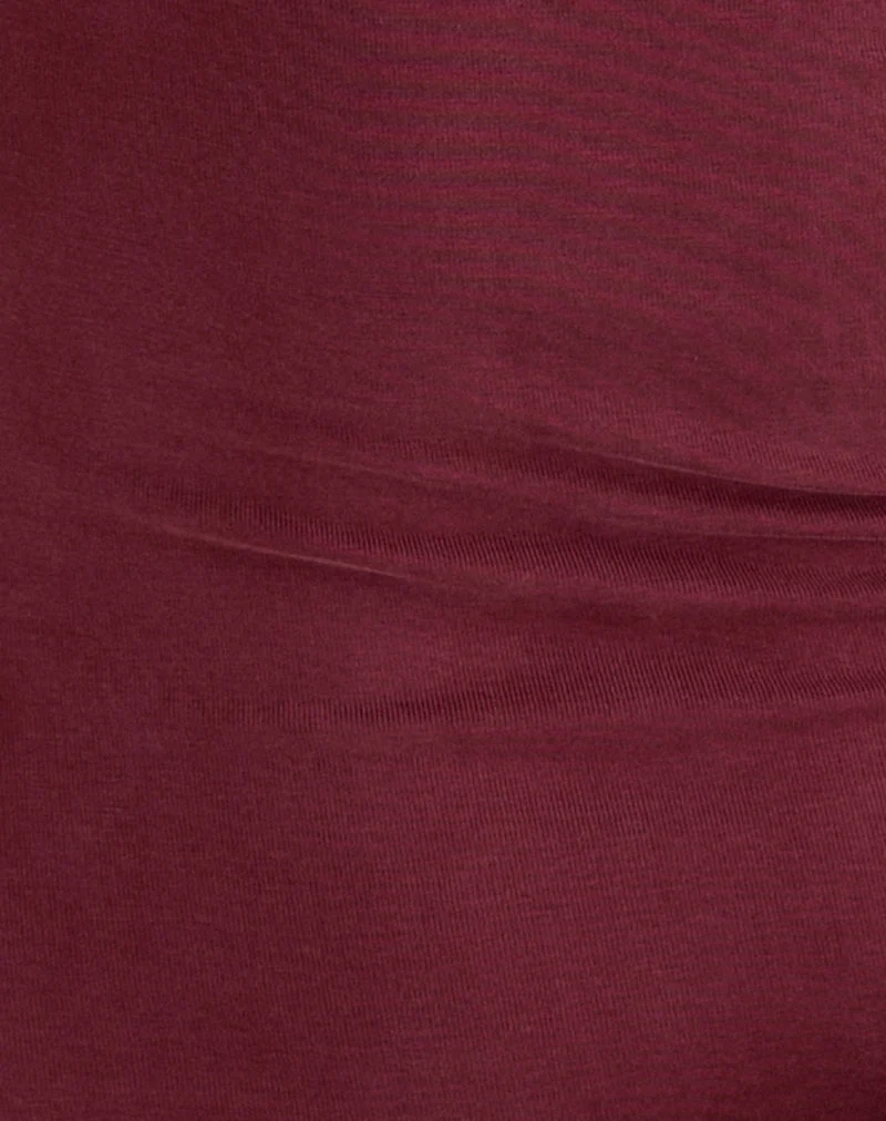 Sanyu Plunge-Maxikleid aus Cupro in Burgunderrot