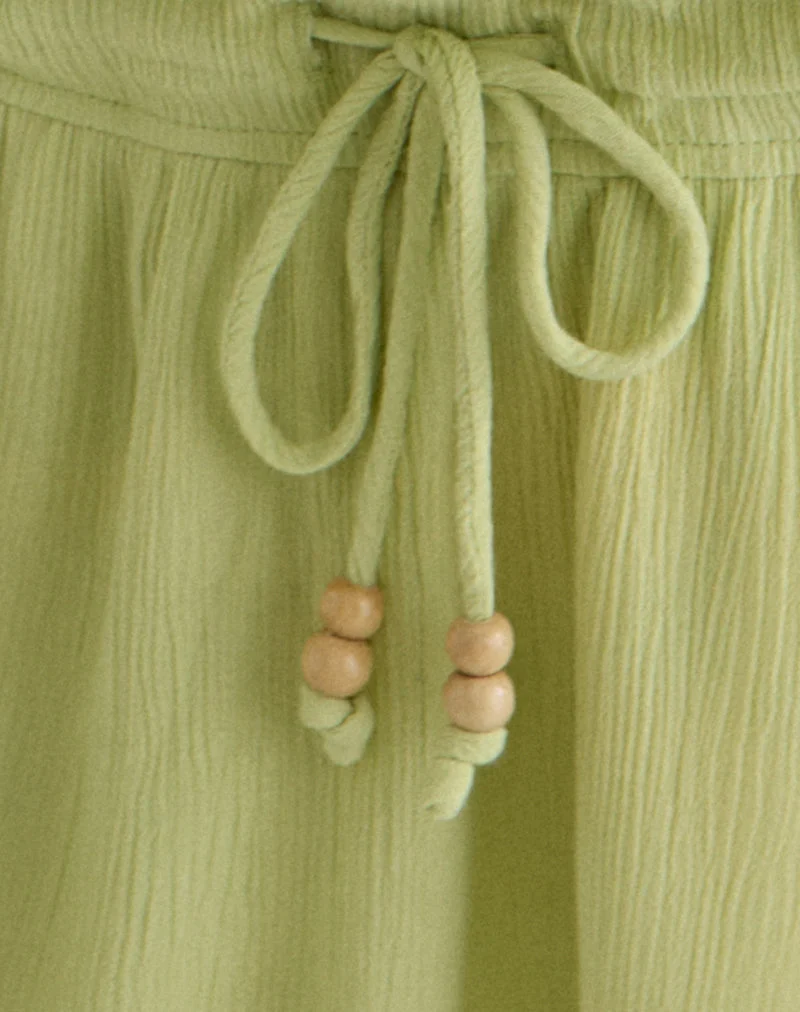 Moka-Minikleid in Crinkle-Pistazie