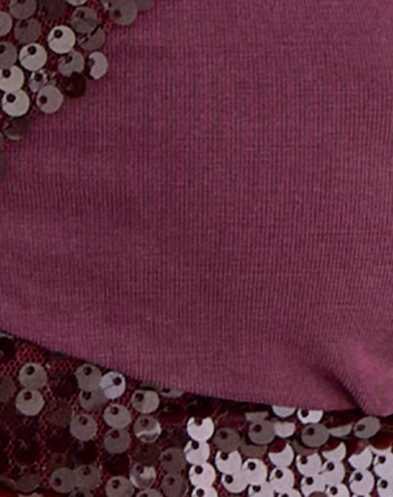 Nako Bolero-Top aus Cupro in Deep Purple mit Paillettenbesatz