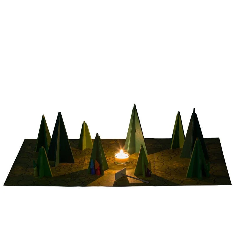 Kraul 7100 Waldschattenspiel Brettspiel mit Kerzenlicht