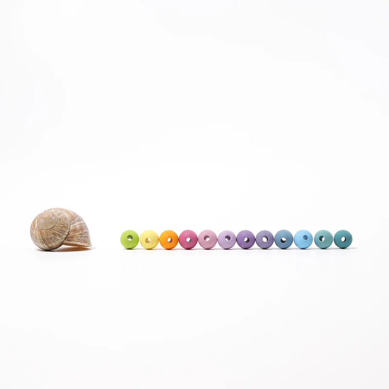 Grimms 10259 120 Kleine Pastell Holzperlen, 12mm