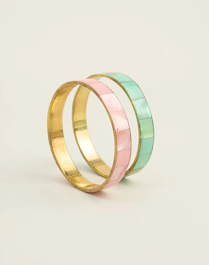 Armband-Set in Türkis und Rosa