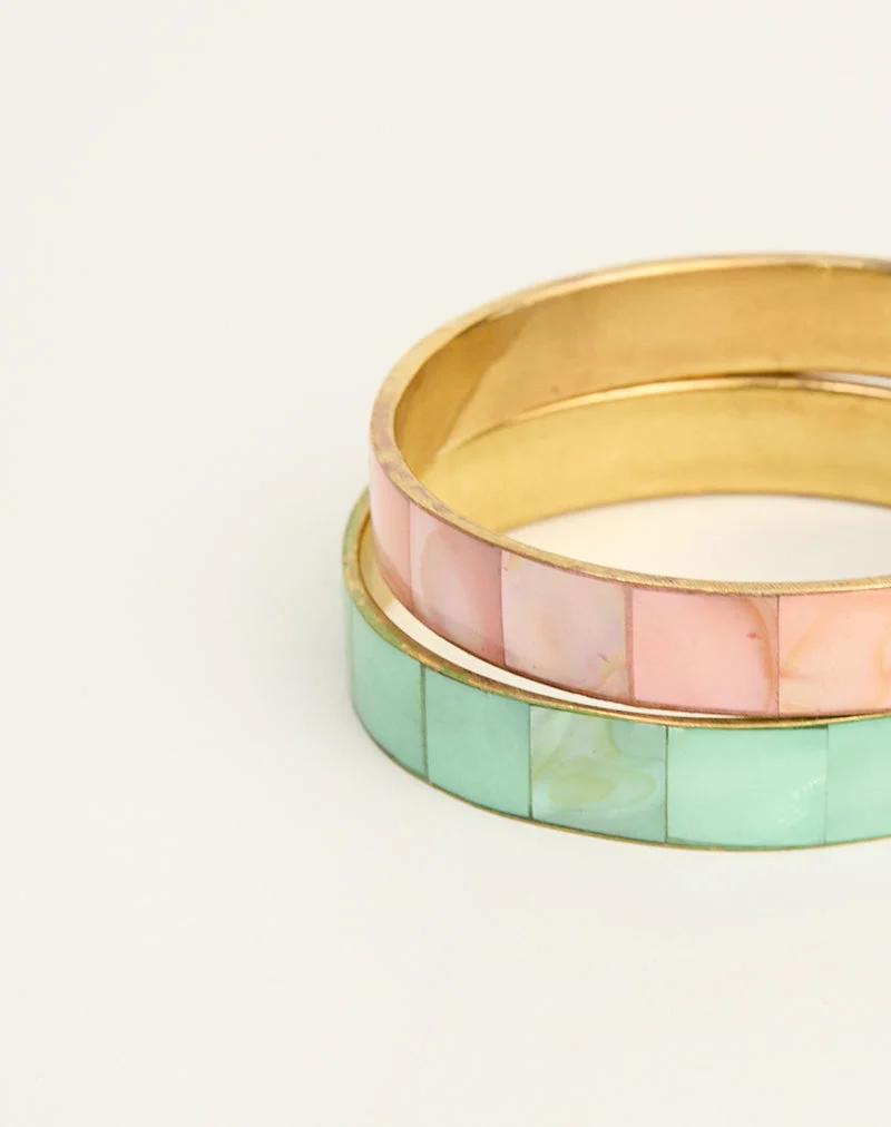 Armband-Set in Türkis und Rosa
