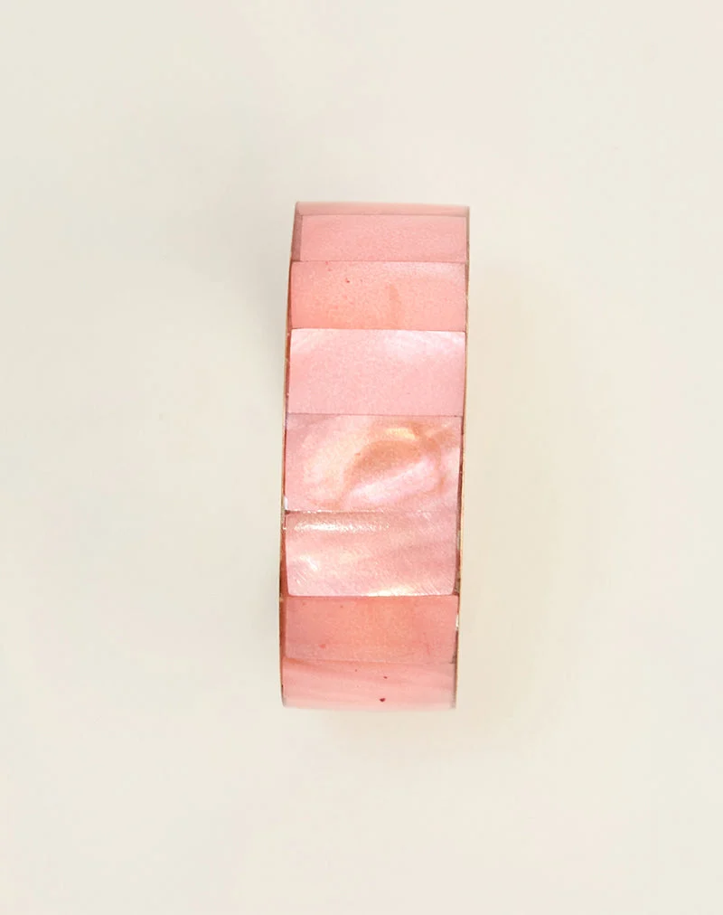 Armband aus rosa Kunstharz und Messing