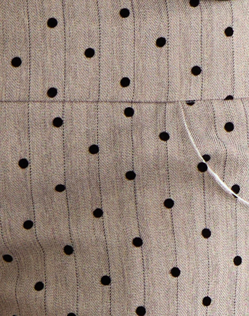 Lumin Mini Shorts in Beige mit Polka-Nadelstreifen