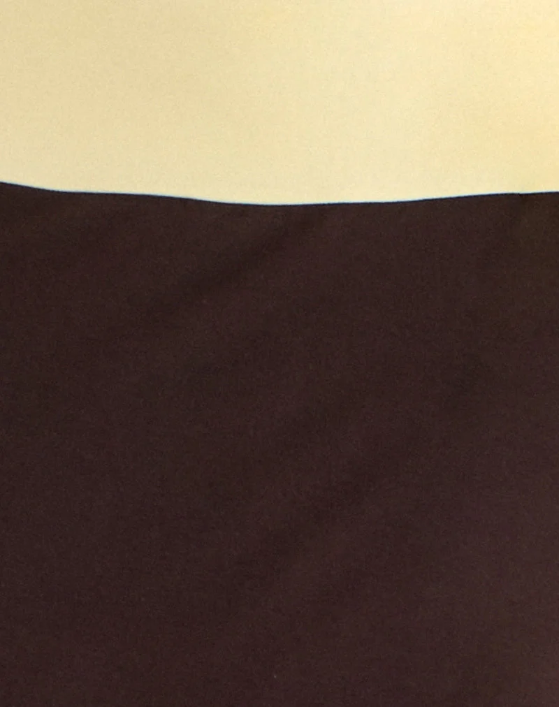 Olie Maxi-Rock aus Rayon-Jersey in den Farben „Bitter Chocolate“ und „Lemon Yellow“