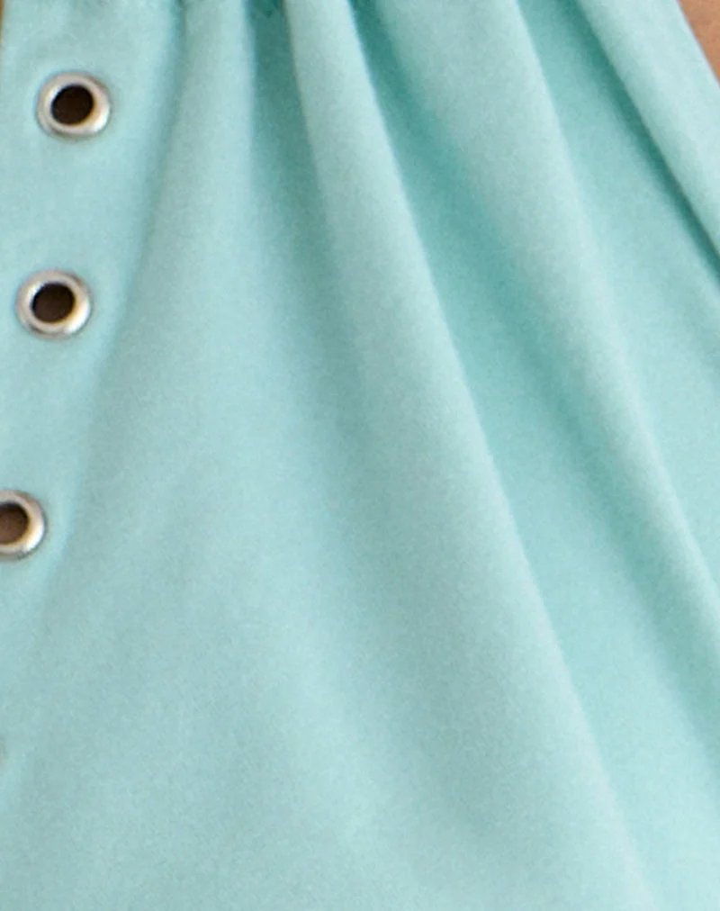 Kiri-Cowl-Top mit Lochmuster aus Rayon-Jersey in Aqua