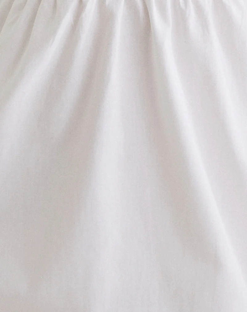 Fatima-Minikleid aus weißem Popeline