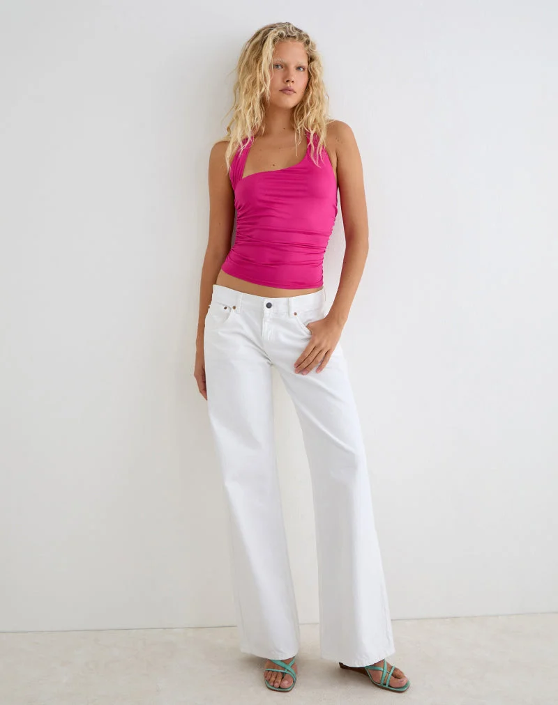 Hezlin-Träger-Top aus Milchseide in Hot Pink