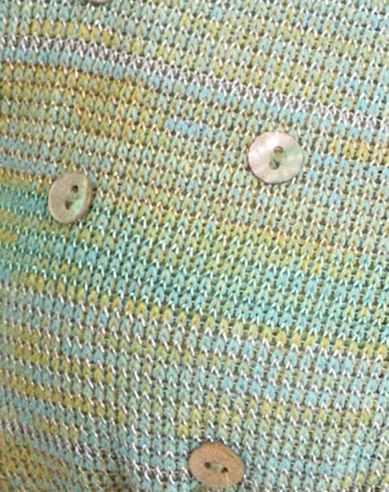 „Cerry Top“ in Grün-Metallic mit Muschelknöpfen