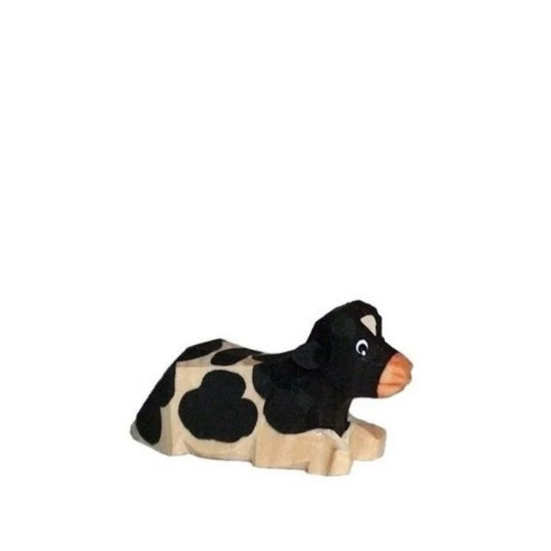 Lotte Sievers Hahn 1261 Kalb liegend, schwarz gescheckt