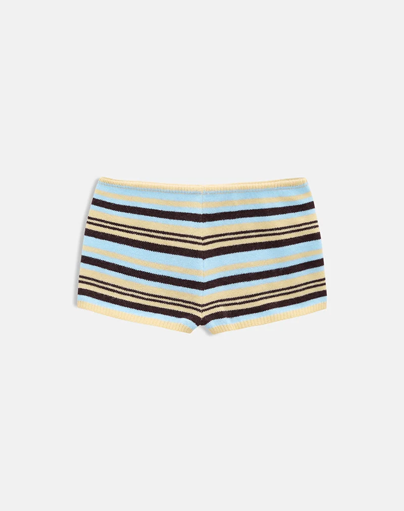 Niyara-Shorts in gestreift: Gelb, Blau, Braun