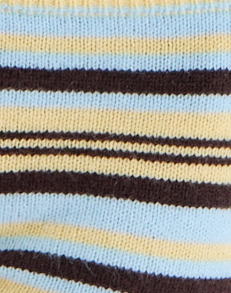 Niyara-Shorts in gestreift: Gelb, Blau, Braun