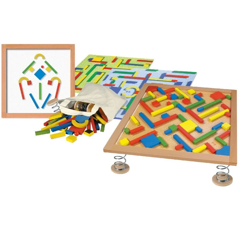 Oberschwäbische Magnetspiele 5074 Labyrinth auf Federn, Murmelspiel