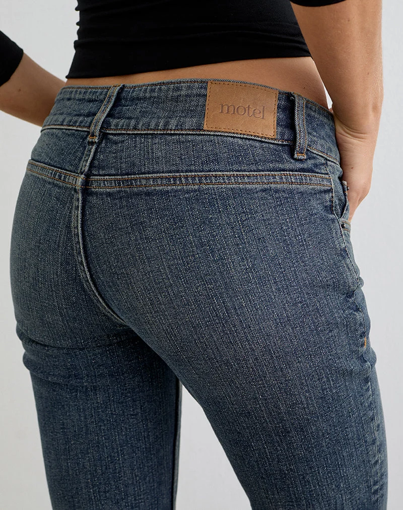 Capri-Jeans aus Denim in Dirty Green