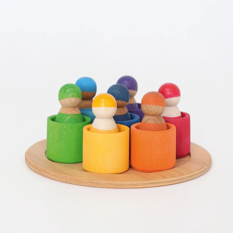 Grimms 10580 Sieben Freunde in Holzschälchen, Regenbogenbande
