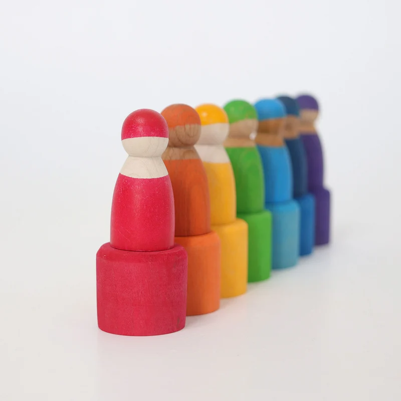 Grimms 10580 Sieben Freunde in Holzschälchen, Regenbogenbande