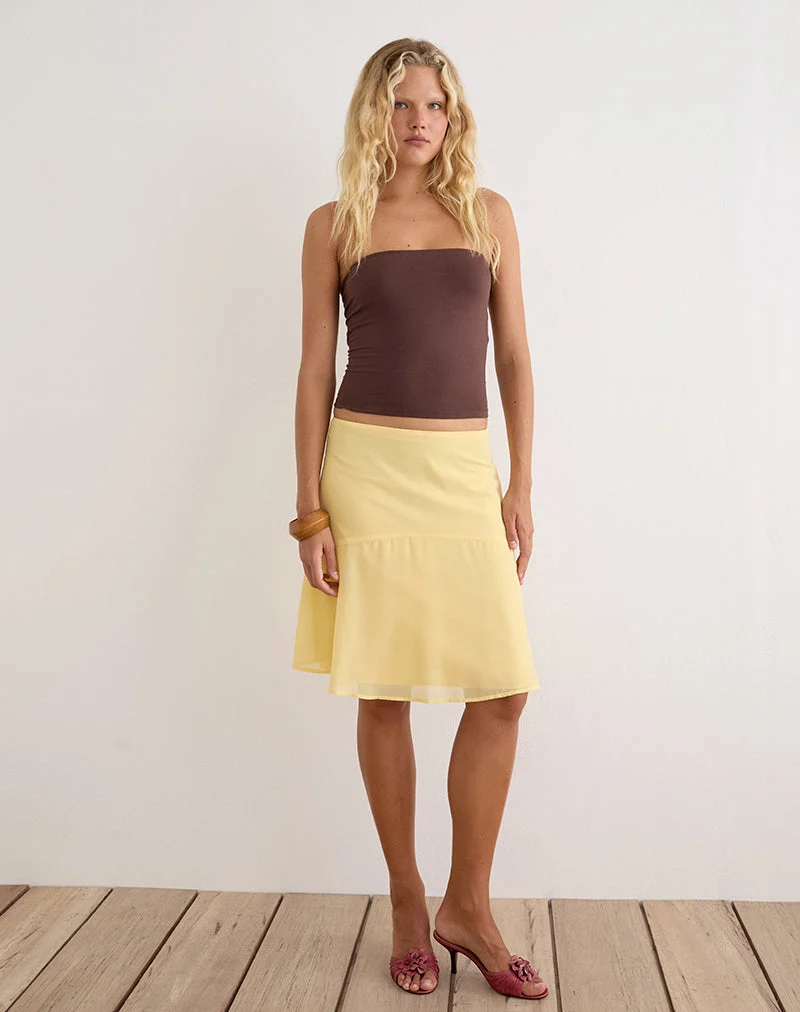 Namora Midirock aus Chiffon in Pastellgelb
