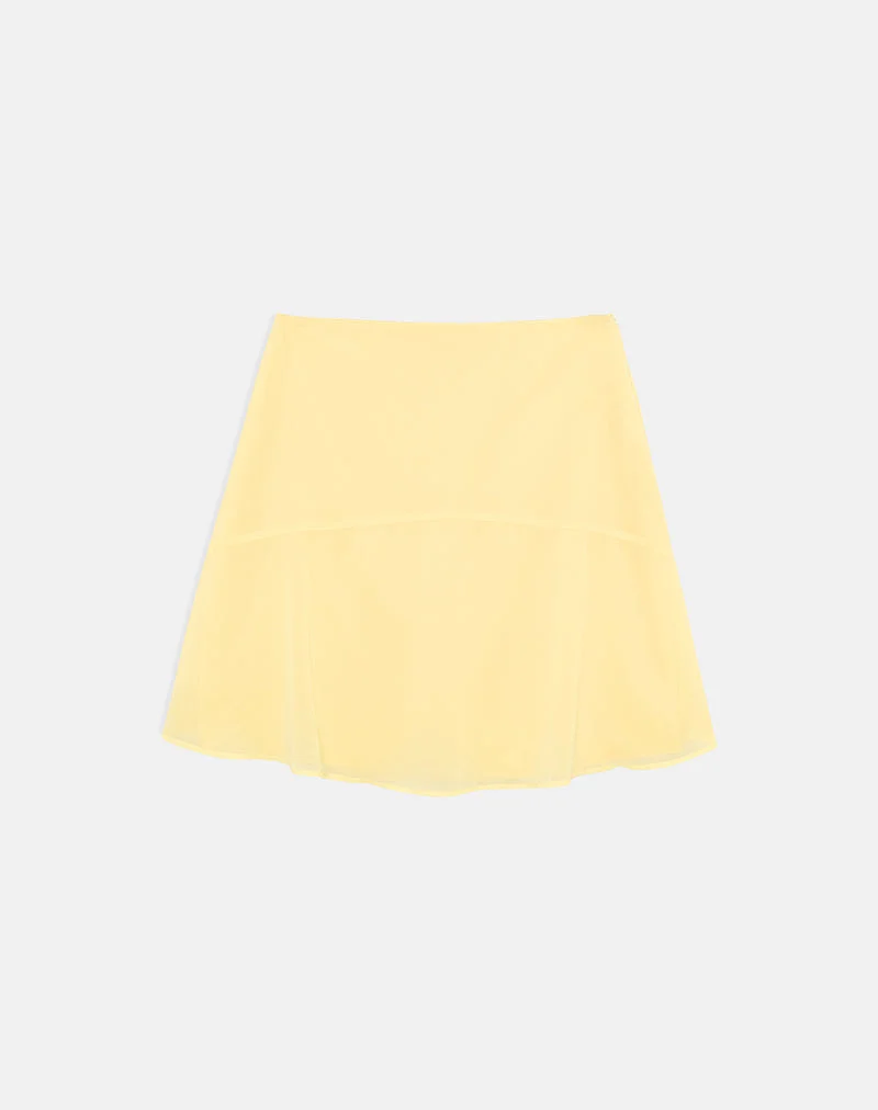 Namora Midirock aus Chiffon in Pastellgelb