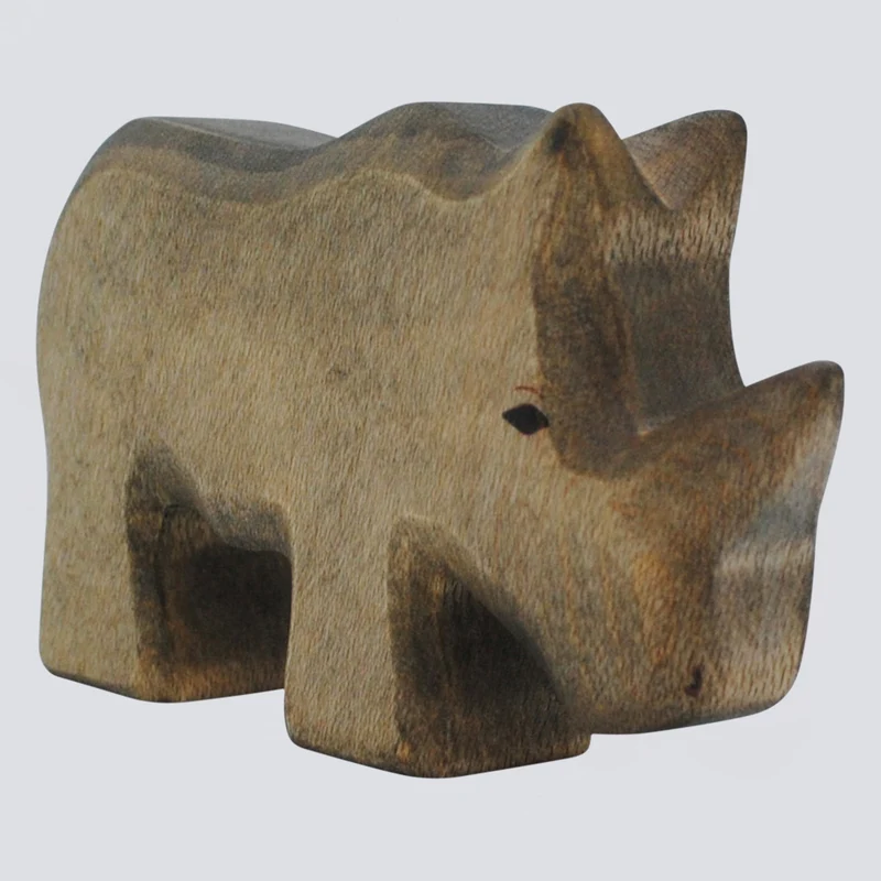 Holzwald Holzfigur Nashorn klein