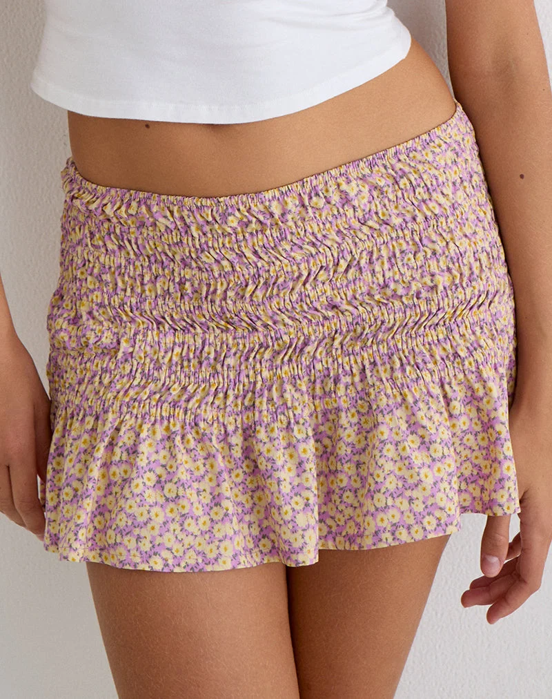 Nalesa Minirock in „Flower Fun Lilac Lemon“