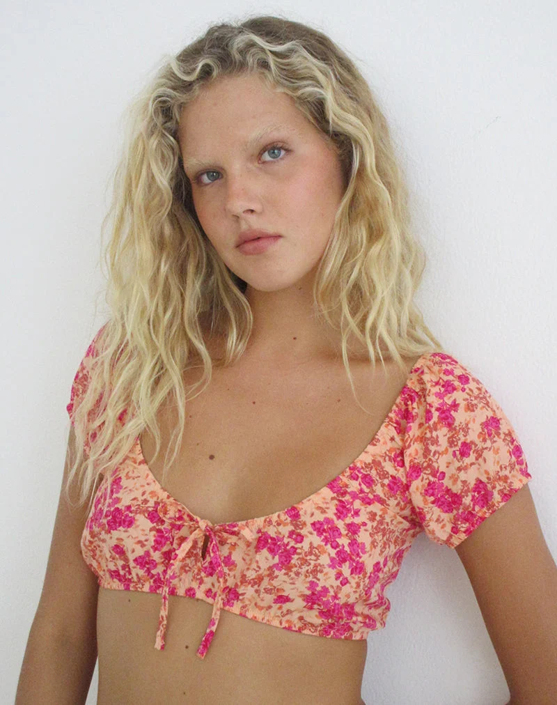 Jiha-Oberteil in „Dark Wild Flower Cantaloupe“