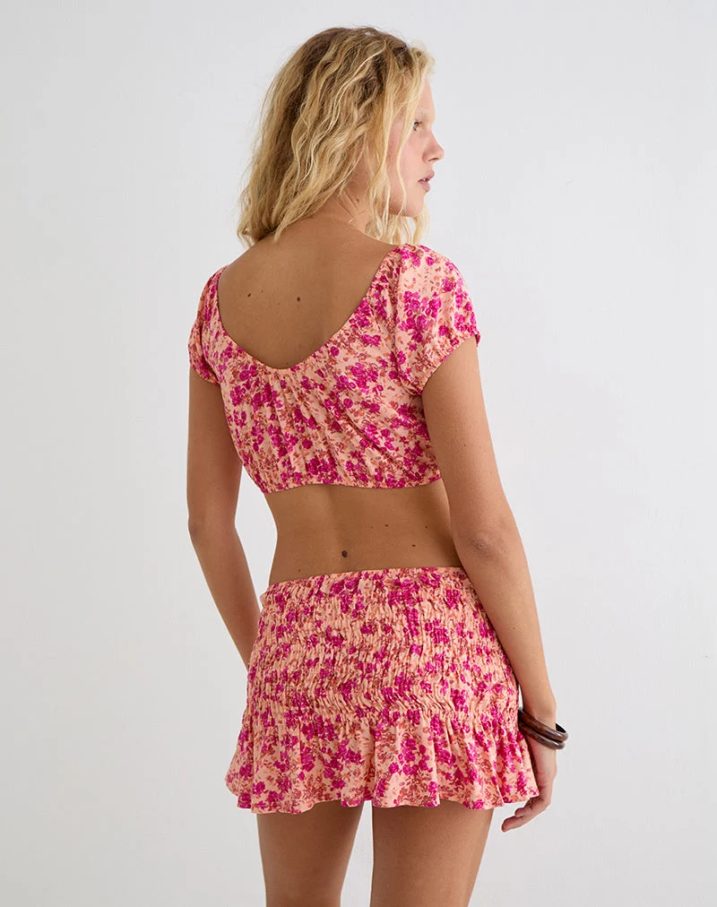 Jiha-Oberteil in „Dark Wild Flower Cantaloupe“