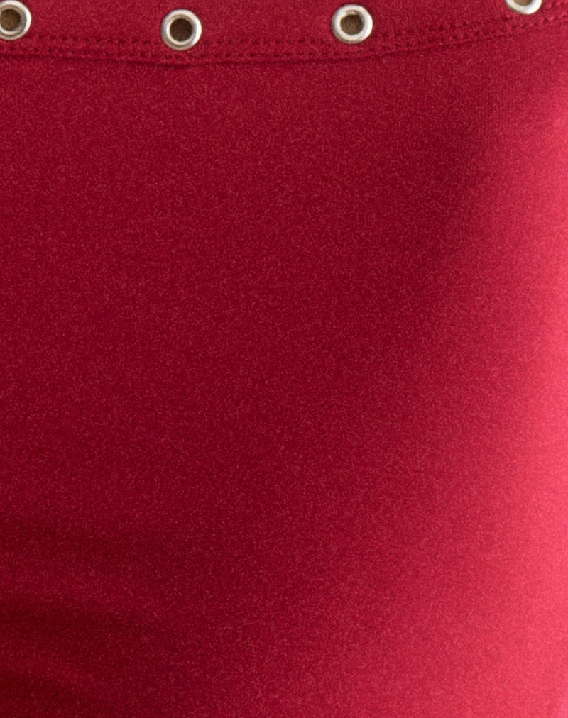 Kento Hot Pant in Adrenaline Red mit Ösen