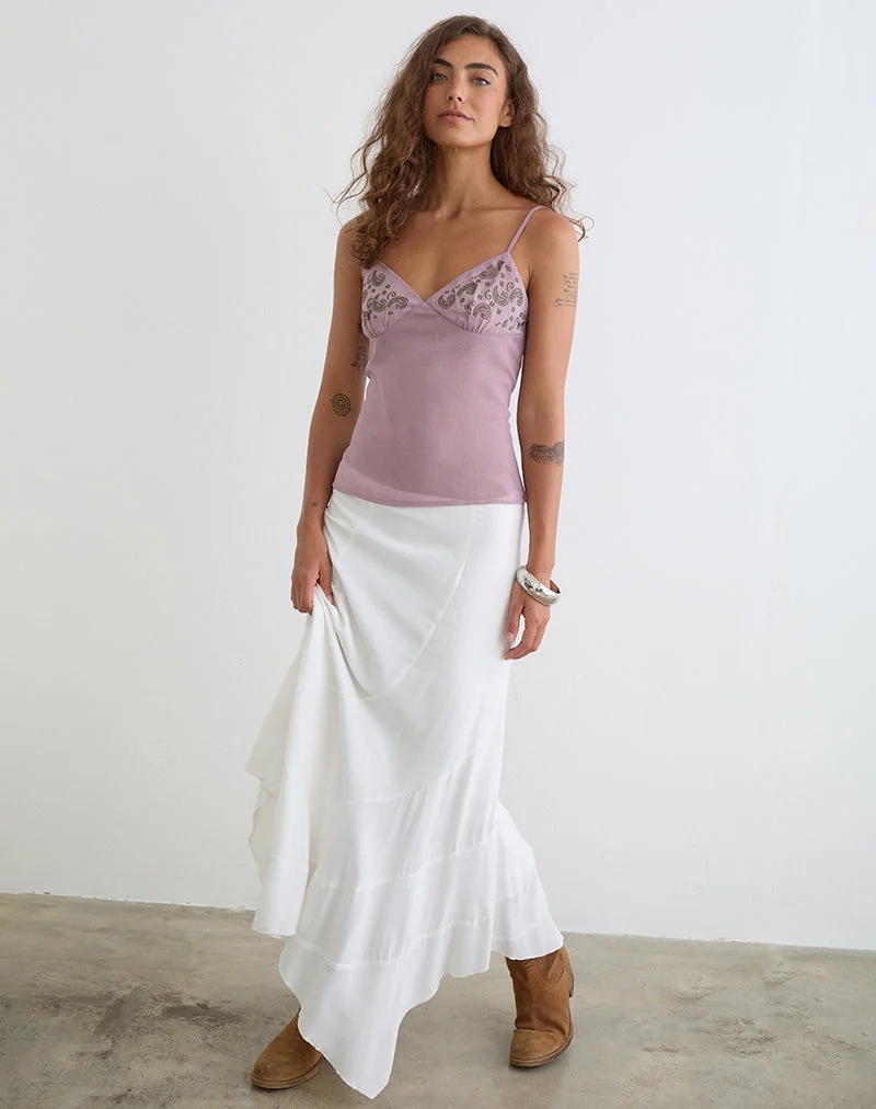 Nisara Cami-Top in Dusty Mauve mit Coma-Nieten