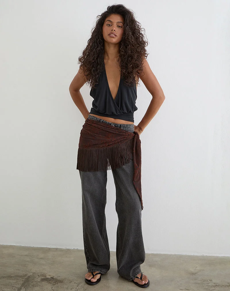 Shantari-Sarong mit „Fine Leaf Flower Ganache“-Muster