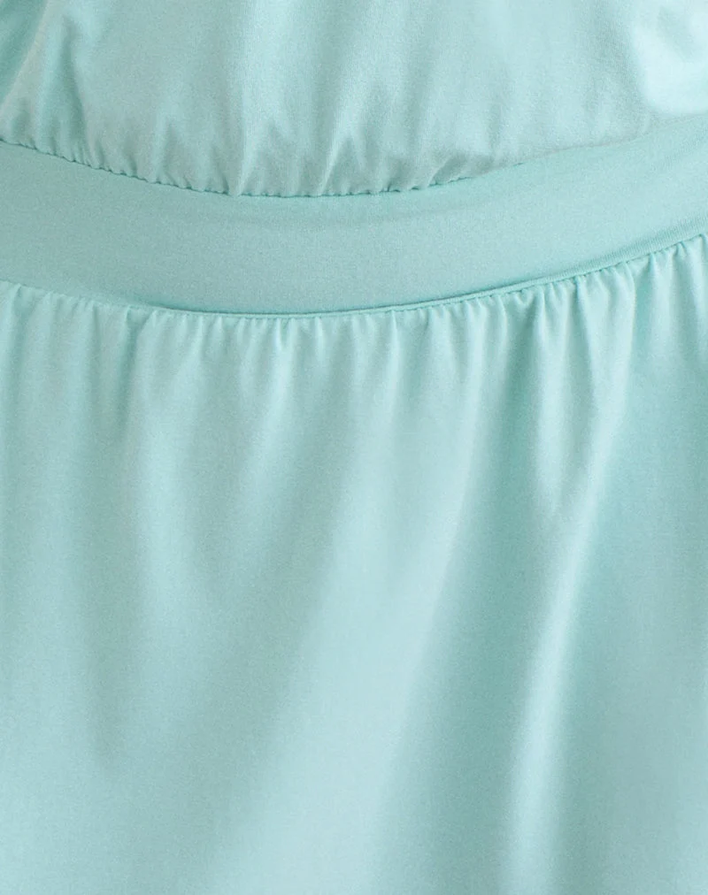 Pippa Plunge-Wickel-Minikleid aus Jersey in Aqua