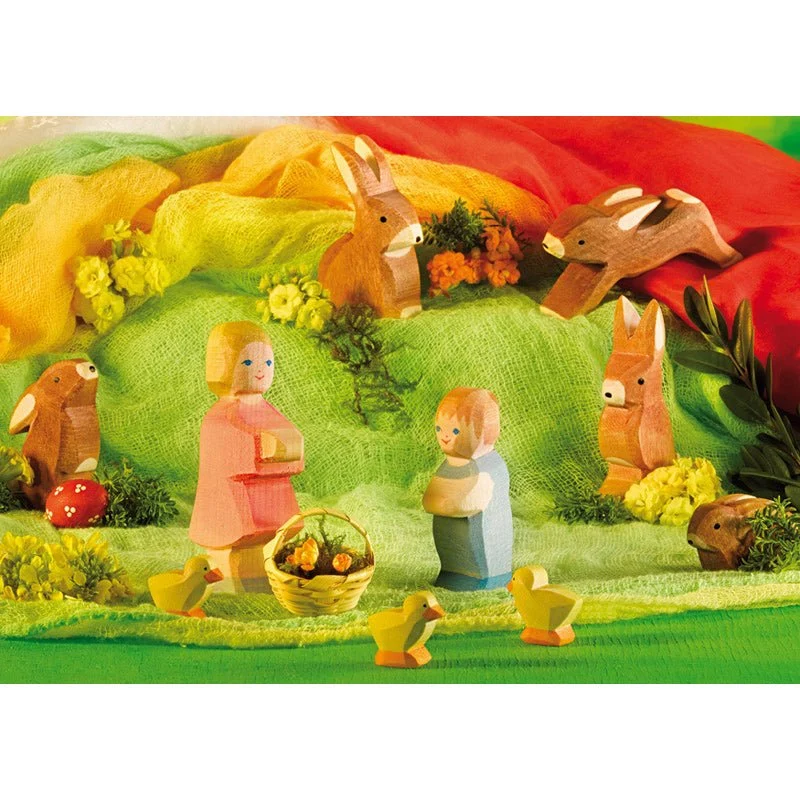 Ostheimer 70501 Postkarte Hasen und Kinder