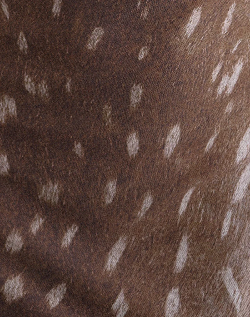 Molada Minikleid aus Mesh, „Blurry Deer“, braun