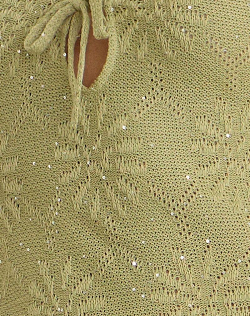 Masela Midikleid aus Pailletten-Strick in Grün
