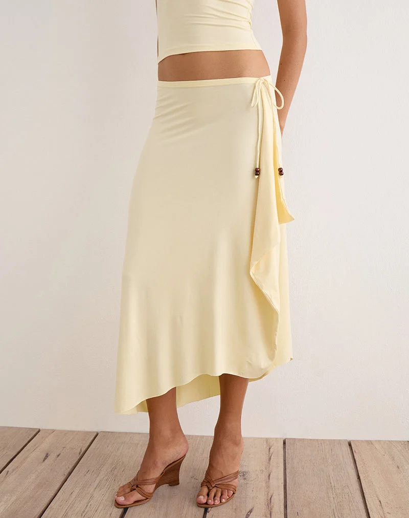 Phemia-Maxirock mit Perlen in der Farbe „Jersey Lemon“