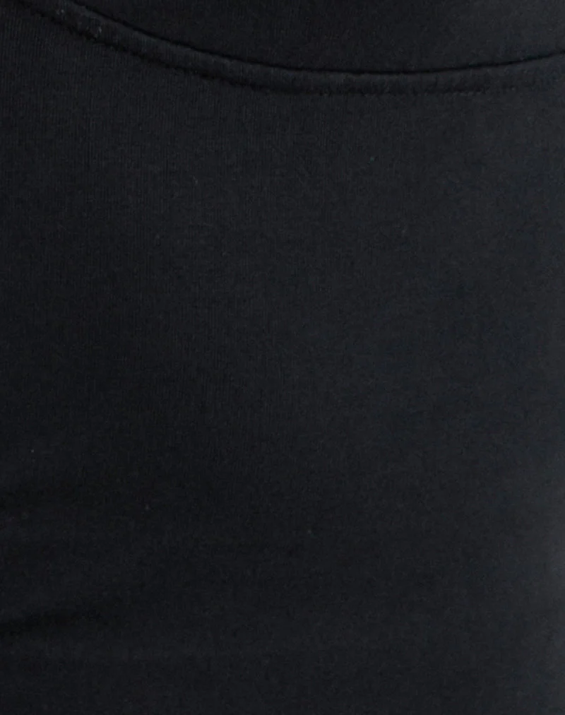 Fara-Oberteil mit Perlen aus schwarzem Jersey