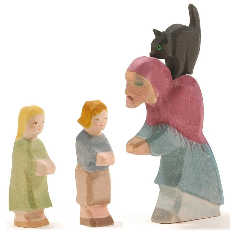 Ostheimer 25100 Hexe mit Katze und Hänsel und Gretel 4tlg. SET
