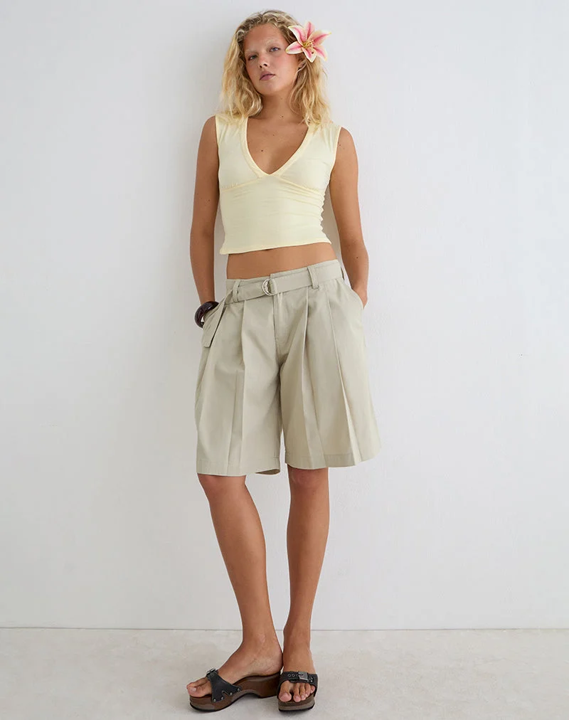 Niso Utility-Shorts aus Baumwoll-Twill in der Farbe „Latte“