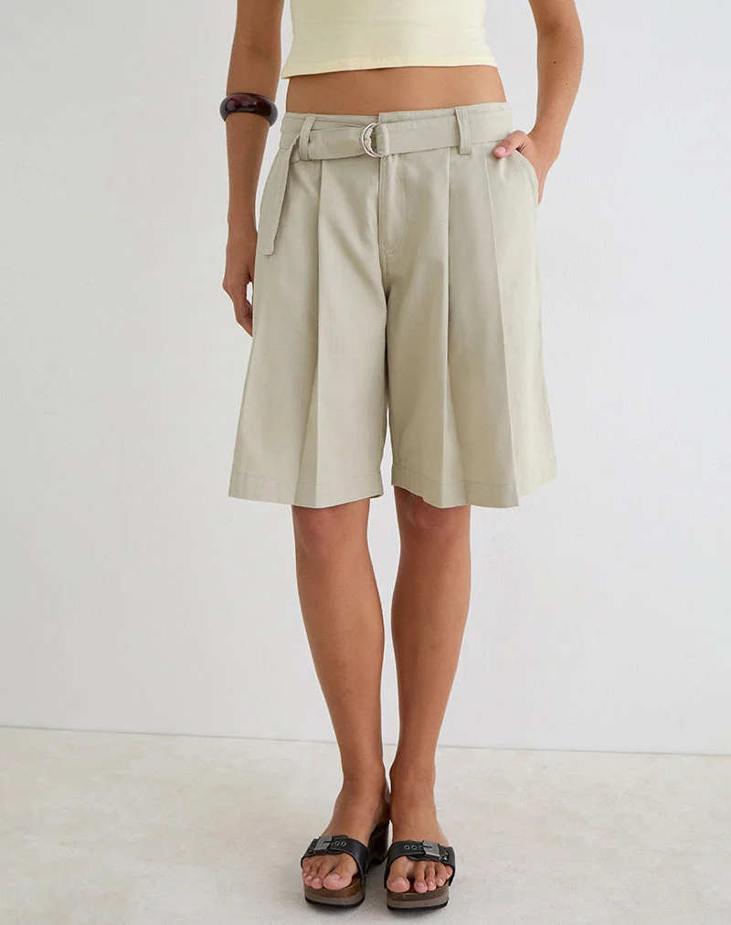 Niso Utility-Shorts aus Baumwoll-Twill in der Farbe „Latte“