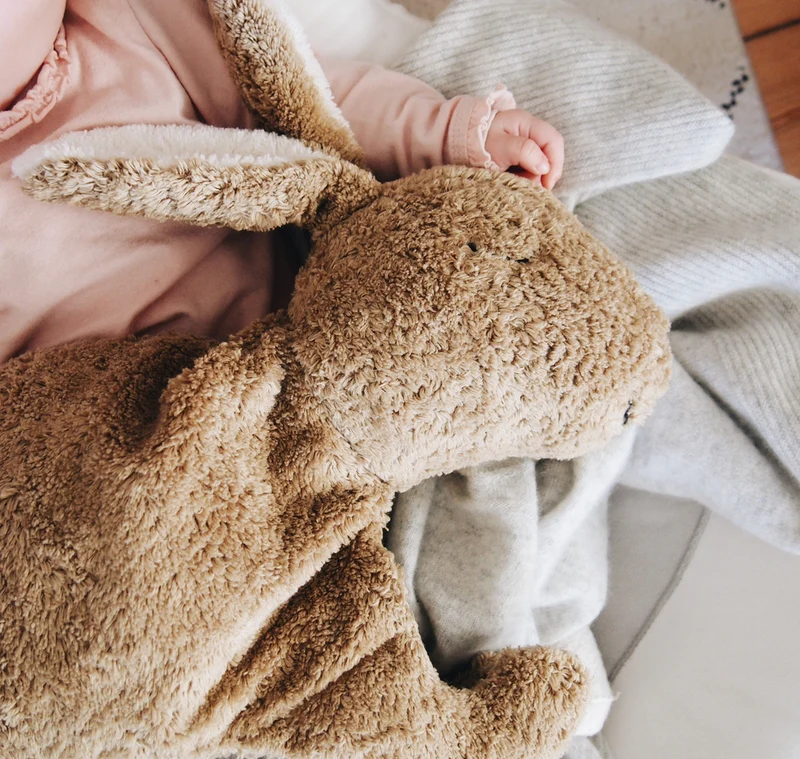 Kuscheltier Hase groß beige mit Dinkelspreu-Inlett
