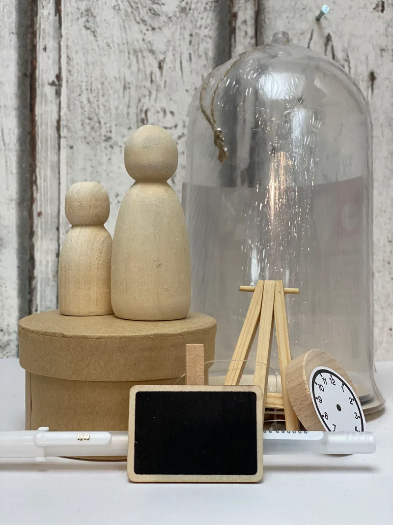 Baby Bastelset Erinnerungs-Glasglocke – personalisierbares DIY Geschenk zur Geburt mit Familie & Daten