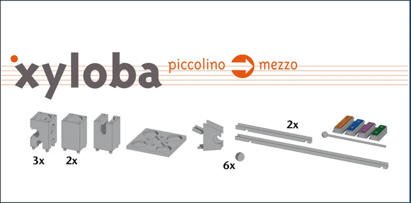 Kugelbahn Xyloba Erweiterung Piccolino > Mezzo