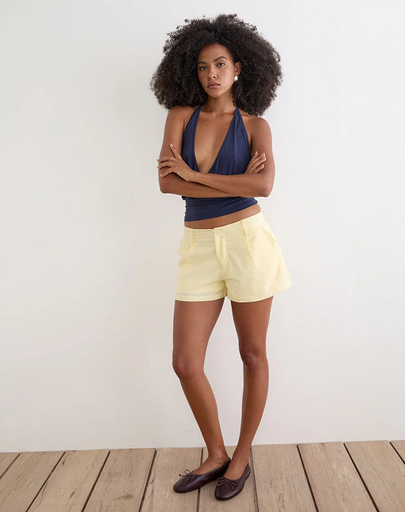 Vexa Mini-Shorts mit niedriger Leibhöhe in der Farbe „Lemon“