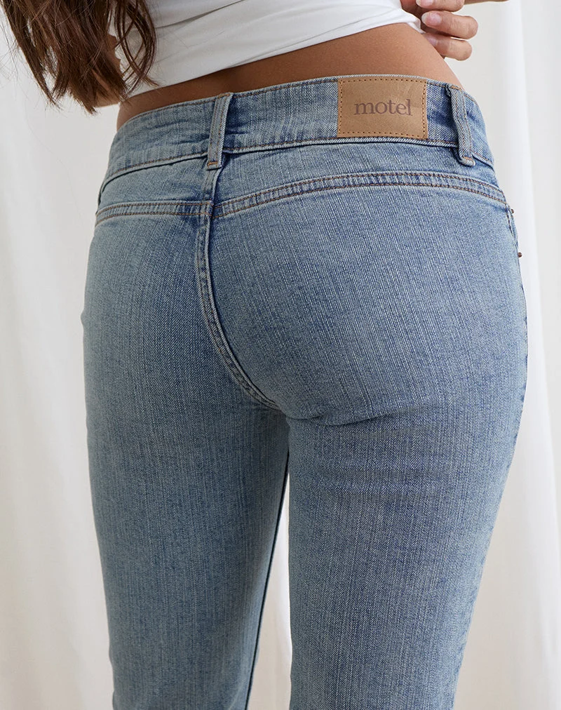 Capri-Jeans aus Denim in Vintage-Blau