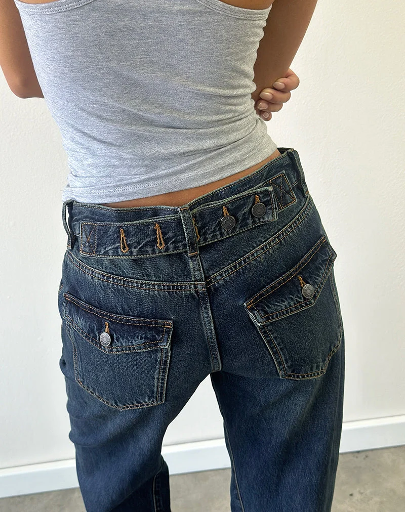 Jeans mit niedriger Leibhöhe, Cinch-Schnitt und gedrehten Nähten in Dirty Green