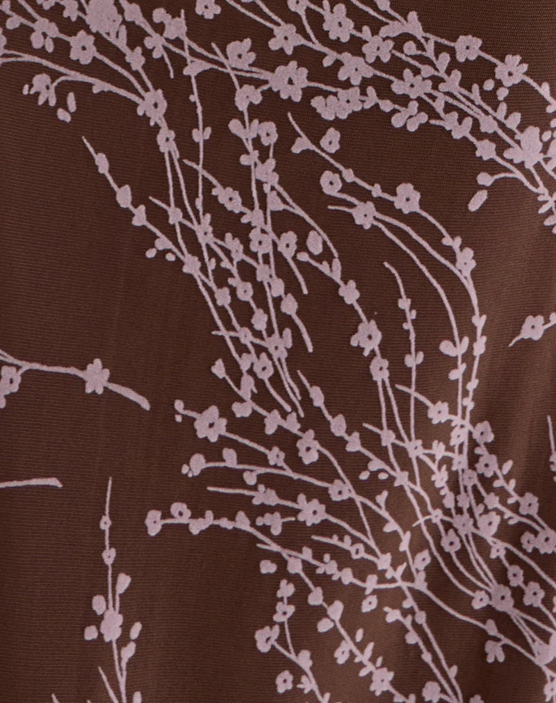 Pria Cowl-Maxikleid in „Moonlit Blossom Brown“