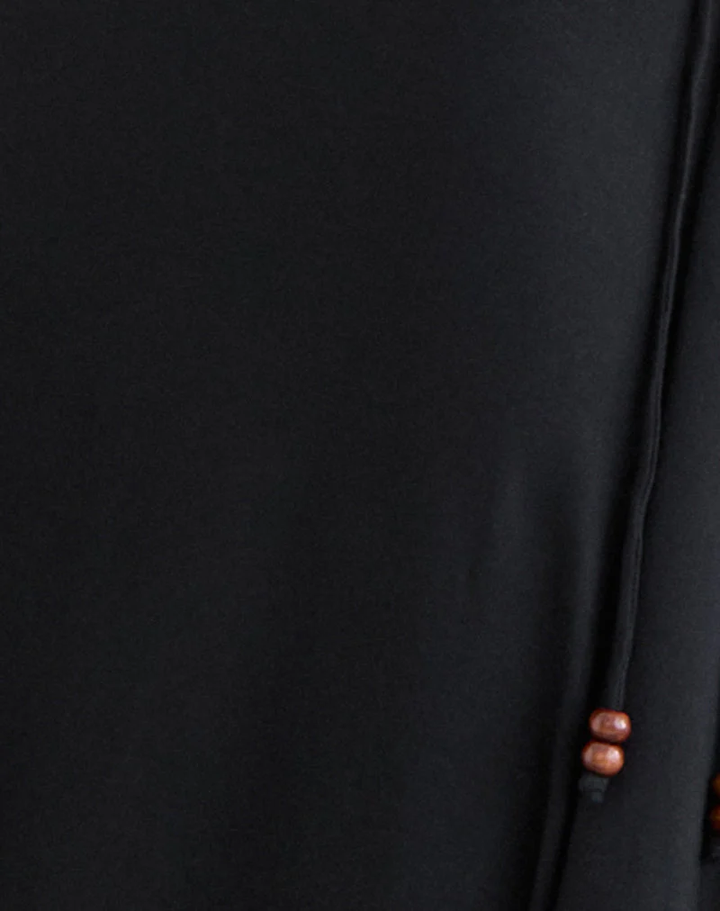 Phemia Maxirock mit Perlen aus Jersey, schwarz