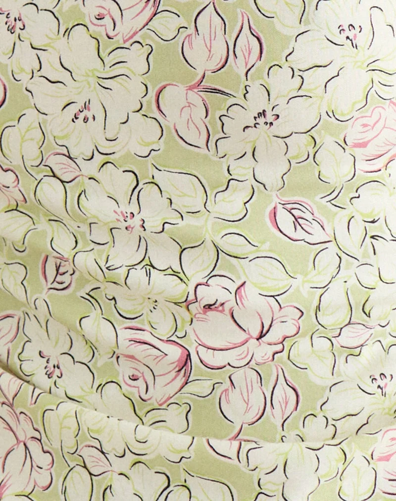 Giulia Knot-Haltertop in der Farbe „Blooming Lily Green“